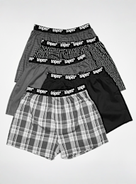SNIPES, 5 PACK - Black Tape  Woven Boxershorts, grey, Image 1 of 2