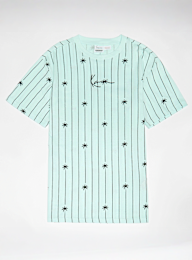 Karl Kani, Signature Palm Pinstripe T-Shirt Junior, turquoise, Image 1 of 2