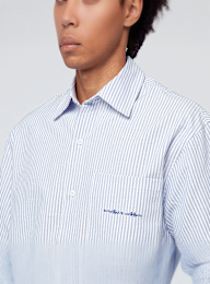 Another Cotton Lab, Oversized Short Sleeve Shirt, blue, Image 3 of 6