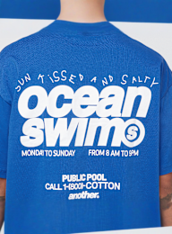 Another Cotton Lab, Ocean Swim Oversized T-Shirt, blue, Image 4 of 5