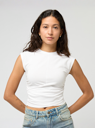 Urban Classics, Ladies Cropped Wrapped Top, white, Image 1 of 4