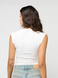 Urban Classics, Ladies Cropped Wrapped Top, white, Image 2 of 4
