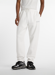 New Balance, Linear Graphic Fleece Pants, white, Image 1 of 4