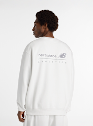 New Balance, Linear Graphic Fleece Crew, grey, Image 2 of 5