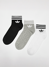 adidas Originals, 3 PACK - adicolor Trefoil 3-Stripes Ankle Socks, grey, Image 1 of 2