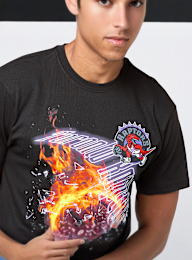 Mitchell & Ness, NBA Toronto Raptors HWC Blaze Graphic Tee, black, Image 3 of 5