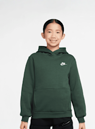 Nike, Sportswear Club Fleece Hoodie Low Brand Read, green, Image 1 of 3
