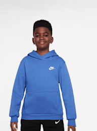 Nike, Sportswear Club Fleece Hoodie Low Brand Read, blauw, Afbeelding 1 van 3
