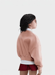 Nike, Sportswear Cropped Fleece Sweatshirt, light pink, Image 2 of 4