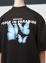 DropSize, Heavy Oversized Butterflies Paradise T-Shirt, zwart, Afbeelding 4 van 5
