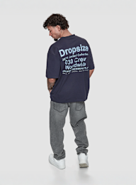 DropSize, Heavy Oversized World Wide T-Shirt, blue, Image 4 of 4
