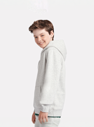 New Balance, Boys French Terry Small Logo Hoodie, grey, Image 2 of 5