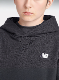 New Balance, Boys French Terry Small Logo Hoodie, black, Image 4 of 5