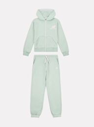 New Balance, Set Stacked Logo French Terry Zip Hoodie and Jogger, green, Image 1 of 5