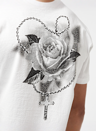 Mister Tee, Cross Rosary Tee, white, Image 4 of 5