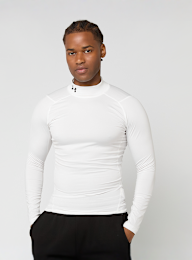 Under Armour, HeatGear Compression Mock Long Sleeve, wit, Afbeelding 1 van 5