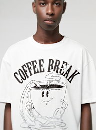 Mister Tee, Life Happens Coffee Helps Oversize Tee, white, Image 3 of 4