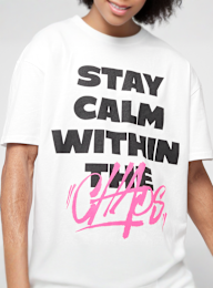 Mister Tee, Stay Calm In Chaos Oversize Tee, white, Image 3 of 4