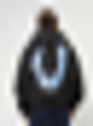 True Religion, HS PAINT CINCHED BIG T ZIP UP JET BLACK, black, Image 1 of 5