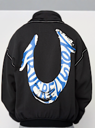True Religion, HS PAINT CINCHED BIG T ZIP UP JET BLACK, black, Image 4 of 5