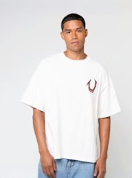 True Religion, Painted Horseshoe Oversized Tee, wit, Afbeelding 2 van 5