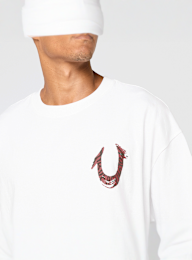 True Religion, Painted Horseshoe Oversized Tee, wit, Afbeelding 3 van 5