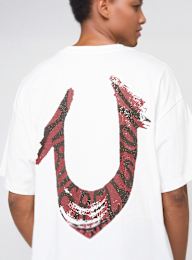 True Religion, Painted Horseshoe Oversized Tee, white, Image 4 of 5