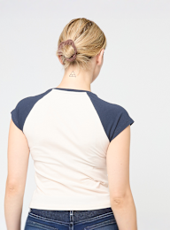 True Religion, Raglan Baby Tee, beige, Image 2 of 4