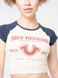 True Religion, Raglan Baby Tee, beige, Image 3 of 4