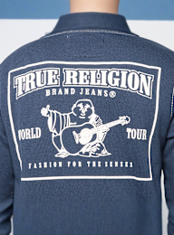 True Religion, Big T Zip Up Hoodie, blue, Image 4 of 5