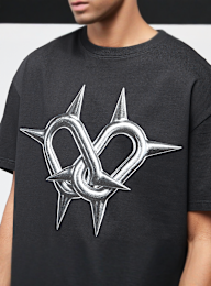 Mister Tee, Together Forever Oversize Tee, czarny, Obraz 3 z 5