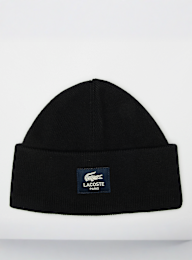 Lacoste, Woven Label Beanie, black, Image 1 of 3