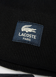 Lacoste, Woven Label Beanie, black, Image 3 of 3