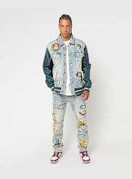 Smoke Rise, MAGNIFICENCE DENIM VARSITY JACKET MECHANICAL BLUE, blue, Image 8 of 8