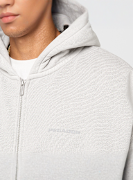 Pegador, Colne Logo Oversized Sweat Jacket Vintage Light Rough Grey, grey, Image 3 of 5