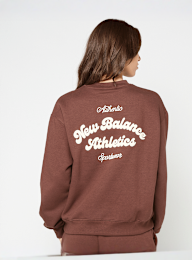 New Balance, Linear Heritage Fleece Crew, bruin, Afbeelding 1 van 5