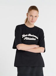 New Balance, Linear Heritage Oversized T-Shirt, czarny, Obraz 1 z 4