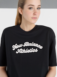 New Balance, Linear Heritage Oversized T-Shirt, czarny, Obraz 3 z 4