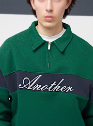 Another Cotton Lab, Another Half Zip Sweater, green, Image 3 of 5