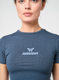 Felicious, Feli Tight Logo Tee, blue, Image 3 of 4