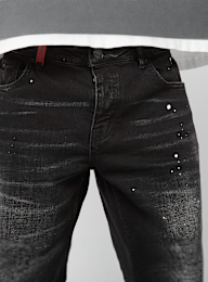 2Y STUDIOS, Victor Ripped Slim Fit Jeans, zwart, Afbeelding 3 van 5