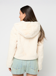 Urban Classics, Ladies Full Zip Faux Fur Hoodie, beige, Image 2 of 4