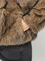 Urban Classics, Short Faux Fur Jacket, brown, Image 3 of 4