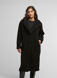 Urban Classics, Ladies Teddy Long Coat, black, Image 1 of 4