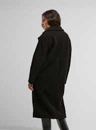 Urban Classics, Ladies Teddy Long Coat, black, Image 2 of 4