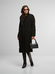 Urban Classics, Ladies Teddy Long Coat, black, Image 4 of 4