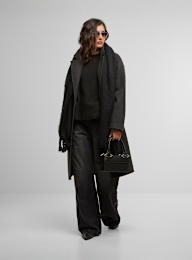 Urban Classics, Ladies Oversized Long Coat, zwart, Afbeelding 3 van 3