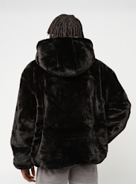 Urban Classics, Full Zip Faux Fur Hoodie, czarny, Obraz 2 z 4