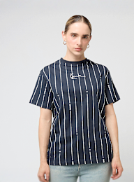 Karl Kani, Signature Pinstripe Oversized T-Shirt, blue, Image 1 of 4
