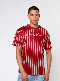 Karl Kani, Autograph Pinstripe Jersey Boxy T-Shirt, rood, Afbeelding 1 van 4